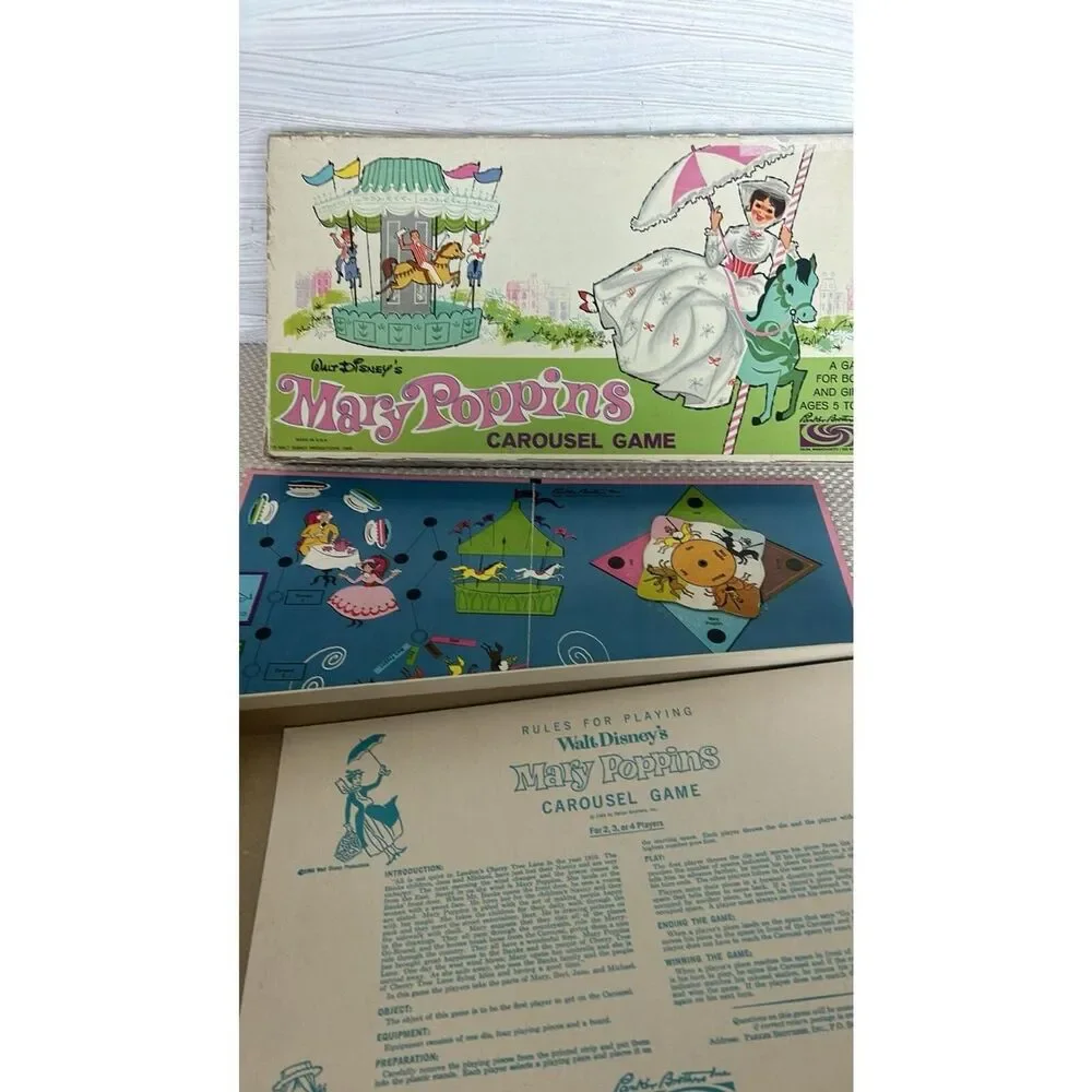Replacement  Board  and Rule Vintage Wlat Disney Mary Poppins Game